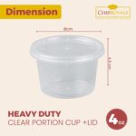4oz Round Heavy Duty Portion Pots / Sauce Storage Containers with Lids - Image 8