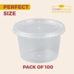 4oz Round Heavy Duty Portion Pots / Sauce Storage Containers with Lids