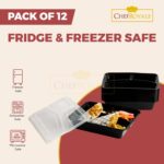 3 Compartment Black base container and Clear PP Lids | 3 Comp Meal prep food containers with lids | 28oz - Image 7