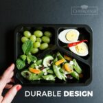 3 Compartment Black base container and Clear PP Lids | 3 Comp Meal prep food containers with lids | 28oz - Image 6