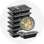 2 comp Rectangular Black Base cont+ Clear lids  - Image 3