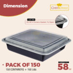 58oz Rectangular Black Base cont+ Clear lids  - Image 7