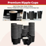 8oz Black ripple cups with out Lids - Image 3