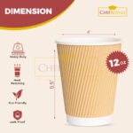 12oz  kraft ripple cups (without lids) - Image 2
