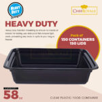 58oz Rectangular Black Base cont+ Clear lids  - Image 3