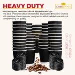 8oz Black ripple cups with out Lids - Image 2
