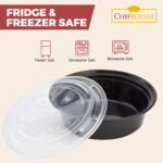 48oz Round Black Base cont+ Clear lids  - Image 6