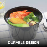 12oz Round Black Base cont+ Clear lids  - Image 5