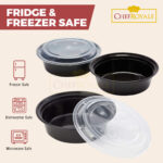 24oz Round Black Base cont+ Clear lids  - Image 5
