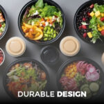 48oz Round Black Base cont+ Clear lids  - Image 7