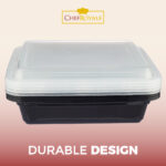 58oz Rectangular Black Base cont+ Clear lids  - Image 5