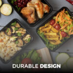 32oz Rectangular Black Base cont+ Clear lids  - Image 6