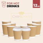 12oz  kraft ripple cups (without lids) - Image 3