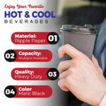 8oz Black ripple cups with out Lids - Image 6