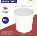 Paper Soup Cup+Lid (453ml/16oz) White - Image 7