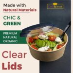 Salad Bowl Round Paper (500ml/17oz) Kraft with Plastic Lids - Image 4