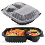 3 Comp PP Black Base Containers with Clear PP Lids