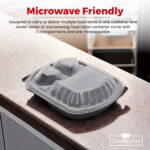 3 Comp PP Black Base Containers with Clear PP Lids - Image 3