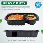 3 Comp PP Black Base Containers with Clear PP Lids - Image 4
