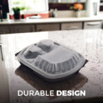 3 Comp PP Black Base Containers with Clear PP Lids - Image 6