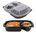 3 Comp PP Black Base Containers with Clear PP Lids - Image 4