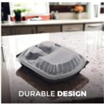 3 Comp PP Black Base Containers with Clear PP Lids - Image 3