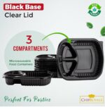 3 Comp PP Black Base Containers with Clear PP Lids