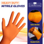 Orange Nitrile Gloves Diamond Grip Heavy Duty - Image 4