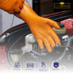 Orange Nitrile Gloves Diamond Grip Heavy Duty - Image 6
