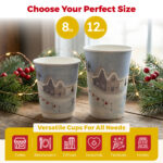 Christmas Double Wall Coffee Cup - Unique Aqueous Lining, Plastic-Free - Certified Home & Industrial Compostable - Hot & Cold Drinks (No Lids) - Image 4