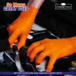 Orange Nitrile Gloves Diamond Grip Heavy Duty - Image 7