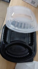 Two-Compartment Meal Prep Container with Clear PP Lids - Image 2