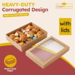 CHEF ROYALE 5-Pack Bakery Boxes with Window Lids, Medium Brown Cookie Boxes, Cardboard Treat Packaging for Pastries, Donuts, Macarons, Cakes, and Chocolate Covered Strawberries - Image 6