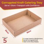 CHEF ROYALE 5-Pack Bakery Boxes without Window Lids, XL Brown Cookie Boxes, Cardboard Treat Packaging for Pastries, Donuts, Macarons, Cakes, and Chocolate Covered Strawberries - Image 7