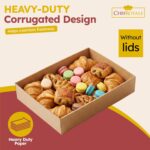 CHEF ROYALE 5-Pack Bakery Boxes without Window Lids, XL Brown Cookie Boxes, Cardboard Treat Packaging for Pastries, Donuts, Macarons, Cakes, and Chocolate Covered Strawberries - Image 6
