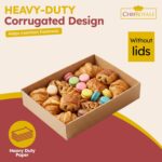 CHEF ROYALE 3-Pack Bakery Boxes without window lids, Medium Brown Cookie Boxes, Cardboard Treat Packaging for Pastries, Donuts, Macarons, Cakes, and Chocolate Covered Strawberries - Image 6