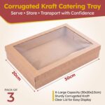 CHEF ROYALE 3-Pack Bakery Boxes with Window Lids, XL Brown Cookie Boxes, Cardboard Treat Packaging for Pastries, Donuts, Macarons, Cakes, and Chocolate Covered Strawberries - Image 7