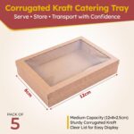 CHEF ROYALE 5-Pack Bakery Boxes with Window Lids, Medium Brown Cookie Boxes, Cardboard Treat Packaging for Pastries, Donuts, Macarons, Cakes, and Chocolate Covered Strawberries - Image 7