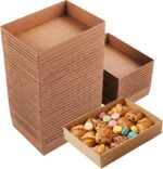 CHEF ROYALE 5-Pack Bakery Boxes without Window Lids, XL Brown Cookie Boxes, Cardboard Treat Packaging for Pastries, Donuts, Macarons, Cakes, and Chocolate Covered Strawberries