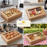 CHEF ROYALE 3-Pack Bakery Boxes with Window Lids, XL Brown Cookie Boxes, Cardboard Treat Packaging for Pastries, Donuts, Macarons, Cakes, and Chocolate Covered Strawberries - Image 2
