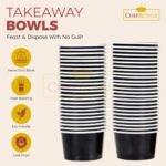 CHEF ROYALE Black Salad Paper Bowls with Lids - Takeaway Bowls for Hot/Cold Food - Leakproof Soup Containers for Your Meals - Image 3
