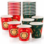 CHEF ROYALE Pack of 500 12oz Christmas Double Wall Paper Cups for Hot Drink (without lids)