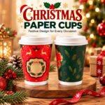 CHEF ROYALE Pack of 500 12oz Christmas Double Wall Paper Cups for Hot Drink (with lids) - Image 6