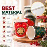 CHEF ROYALE Pack of 500 12oz Christmas Double Wall Paper Cups for Hot Drink (with lids) - Image 7