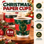 CHEF ROYALE Pack of 50 8oz Christmas Double Wall Paper Cups for Hot Drinks (without lids) - Image 3